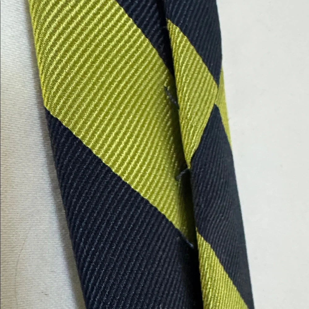 J. CREW 100% SILK TIE REPP DIAGONAL RIBBED STRIPED CLASSIC NECKTIE NAVY GREEN